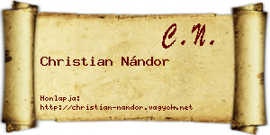Christian Nándor névjegykártya