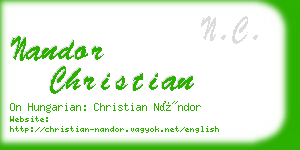 nandor christian business card